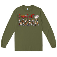 Army Green baseball mama Long Sleeve Tee - texasbilliewilder