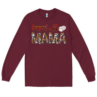 Burgundy baseball mama Long Sleeve Tee - texasbilliewilder