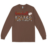 Chestnut baseball mama Long Sleeve Tee - texasbilliewilder