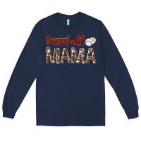 Navy baseball mama Long Sleeve Tee - texasbilliewilder