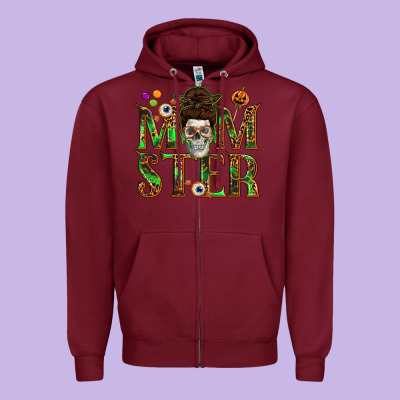 Momster Zipper Hoodie Designed By Texasbilliewilder