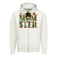 Oatmeal Heather Momster Zipper Hoodie - texasbilliewilder