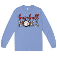 Colony Blue baseball mama with leopard Long Sleeve Tee - texasbilliewilder