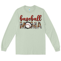 Matcha baseball mama with leopard Long Sleeve Tee - texasbilliewilder