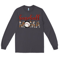 Smoke baseball mama with leopard Long Sleeve Tee - texasbilliewilder