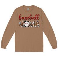 Toasted Coconut baseball mama with leopard Long Sleeve Tee - texasbilliewilder