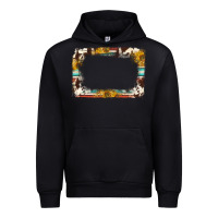 Black western serape sunflower background frame Urban Hoodie - NancyCooperArtShop