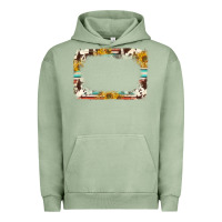 Pigment Oil Green western serape sunflower background frame Urban Hoodie - NancyCooperArtShop