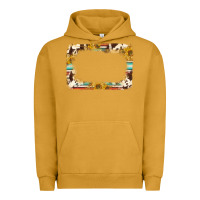 Pigment Peanut Butter western serape sunflower background frame Urban Hoodie - NancyCooperArtShop