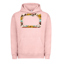 Pigment Salmon western serape sunflower background frame Urban Hoodie - NancyCooperArtShop