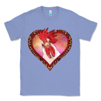 Colony Blue valentine's day rooster with leopard heart Classic Tee - RanaPortraitStore