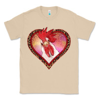Mushroom valentine's day rooster with leopard heart Classic Tee - RanaPortraitStore