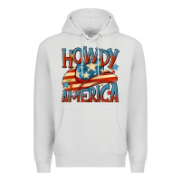 Dove Grey howdy america Premium Hoodie - MaliasSmallBusiness