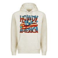 Oatmeal Heather howdy america Premium Hoodie - MaliasSmallBusiness