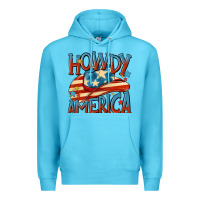 Ocean Blue howdy america Premium Hoodie - MaliasSmallBusiness
