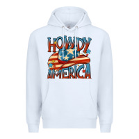 White howdy america Premium Hoodie - MaliasSmallBusiness
