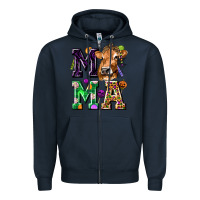 Navy Mama Cow Halloween Zipper Hoodie - texasbilliewilder