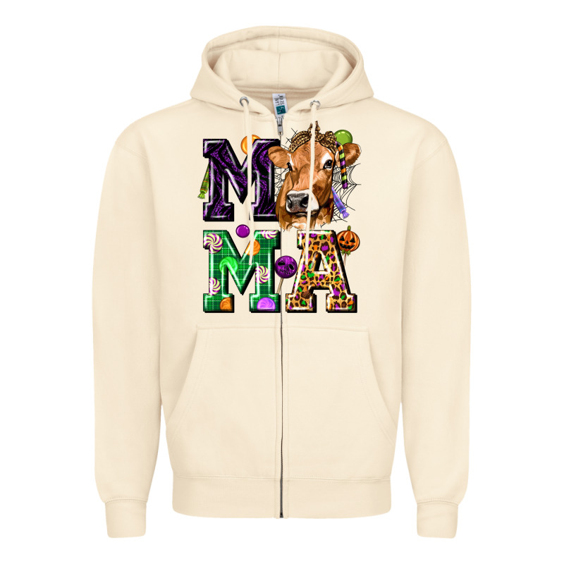 Mama Cow Halloween Zipper Hoodie by texasbilliewilder | Teevron