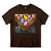 Chocolate Brown easter Heavy Core Tee - CowhideDigitalArt