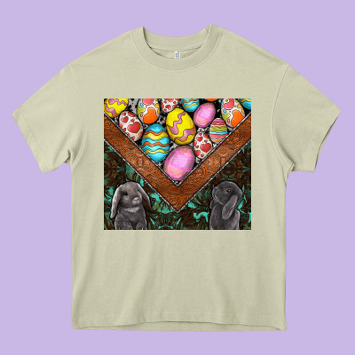Easter Heavy Core Tee Designed By Cowhidedigitalart