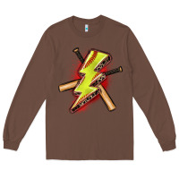 Chestnut softball lightning bolt Long Sleeve Tee - Zillion Design Studio