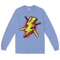 Colony Blue softball lightning bolt Long Sleeve Tee - Zillion Design Studio