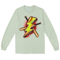 Matcha softball lightning bolt Long Sleeve Tee - Zillion Design Studio