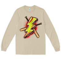 Mushroom softball lightning bolt Long Sleeve Tee - Zillion Design Studio