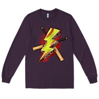 Plum softball lightning bolt Long Sleeve Tee - Zillion Design Studio