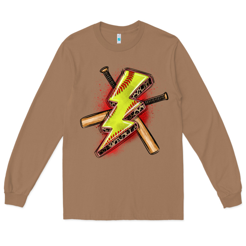 Softball Lightning Bolt Long Sleeve Tee by Zillion Design Studio | Teevron
