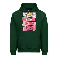 Forest Green trendy valentines day retro characters Urban Hoodie - MaliasSmallBusiness