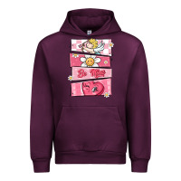 Mauve Wine trendy valentines day retro characters Urban Hoodie - MaliasSmallBusiness