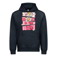 Navy trendy valentines day retro characters Urban Hoodie - MaliasSmallBusiness