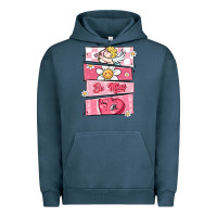 Pigment Midnight Navy trendy valentines day retro characters Urban Hoodie - MaliasSmallBusiness