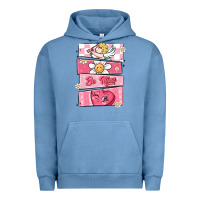 Pigment Pebble Blue trendy valentines day retro characters Urban Hoodie - MaliasSmallBusiness