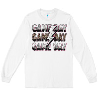 White game day game day volleyball lightning bolt Long Sleeve Tee - Zillion Design Studio