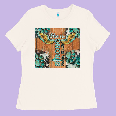 She Is Strong Tumbler Ladies Tee Designed By Barkaloodesign