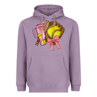 Lavender softball coquette bow Heavyweight Hoodie - JahusDesignShop