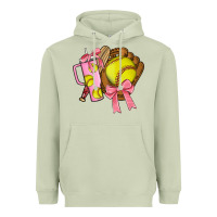 Matcha softball coquette bow Heavyweight Hoodie - JahusDesignShop