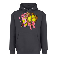Smoke softball coquette bow Heavyweight Hoodie - JahusDesignShop