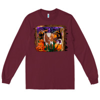 Burgundy longhorn cow halloween Long Sleeve Tee - RanaPortraitStore