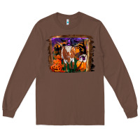 Chestnut longhorn cow halloween Long Sleeve Tee - RanaPortraitStore