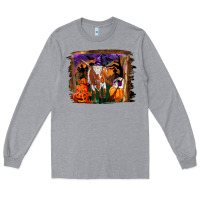 Heather Grey longhorn cow halloween Long Sleeve Tee - RanaPortraitStore