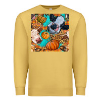 Antique Gold autumn cows seamless pattern Premium Sweatshirt - BundleAndBundleShop