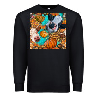 Black autumn cows seamless pattern Premium Sweatshirt - BundleAndBundleShop