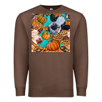 Chestnut autumn cows seamless pattern Premium Sweatshirt - BundleAndBundleShop