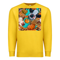Lemon autumn cows seamless pattern Premium Sweatshirt - BundleAndBundleShop