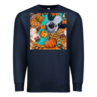 Navy autumn cows seamless pattern Premium Sweatshirt - BundleAndBundleShop