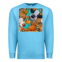 Ocean Blue autumn cows seamless pattern Premium Sweatshirt - BundleAndBundleShop
