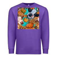 Purple autumn cows seamless pattern Premium Sweatshirt - BundleAndBundleShop